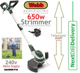 new £49.97 WEBB WEELT650 240V Mains Electric 650w STRIMMER WEELT650 5055661901697 **** PAY PAL & AMEX payments ONLY online or call free on 0800 731 7008 to pay via VISA MASTERCARD ****