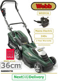 SALE best PRICE - £139.97 Webb Mains 240V Corded Electric Lawnmower 14" 36cm WEER36 5055661901086 LA **** PAYPAL & AMEX payments ONLY online or call free on 0800 731 7008 to pay via VISA MASTERCARD ****