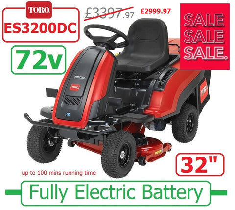 SALE PRICE - £2997.97* - TORO ES3200DC **CLICK & COLLECT or visit & purchase in store** new TORO ES75501 72V Fully ELECTRIC/Battery 32" Ride On Mower - RO