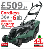 new £509.97 Bosch Advanced ROTAK 36-850 Cordless LAWNMOWER 06008B9875 4059952526959 LA