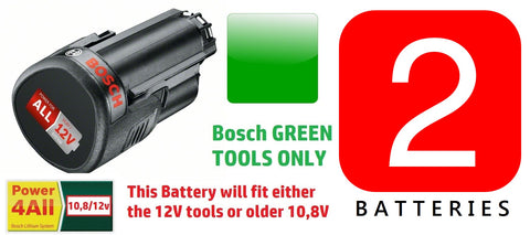 New £79.97 -  2 x 2.5AH BOSCH Tool 12v Batteries Li-ION 1600A00H3D 3165140852623