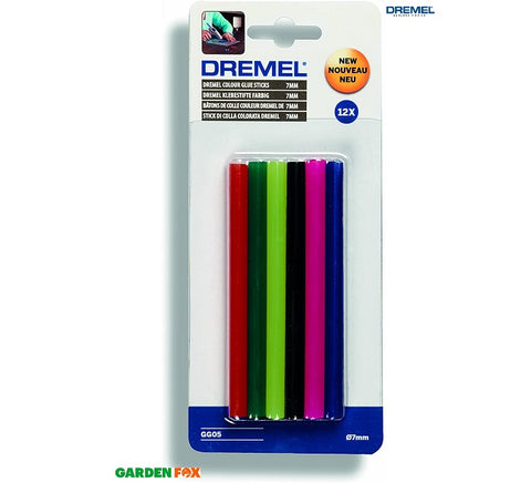 new Dremel High Temp Glue 7mm Coloured Sticks 12 Piece Set 2615GG05JA 8710364052462