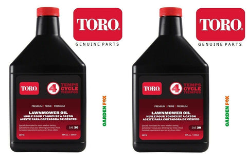 2 x Genuine - Toro Premium Lawnmower OIL SAE30 38916 590ML 021038389165 M.