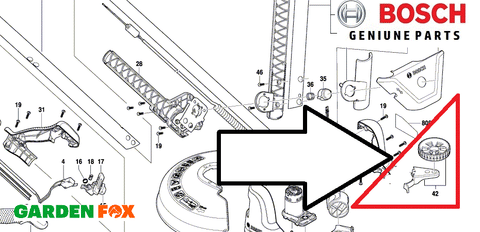 New £21.97 Genuine BOSCH UniGRASS CUT18 - Wheel & Bracket (SPARE PART) 1600A0155K O236