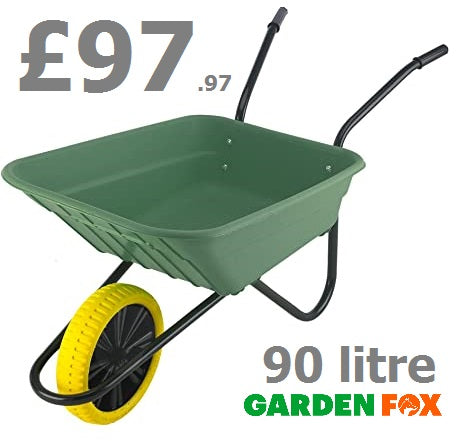 new £97.97 Walsall 90 Litre Multi Purpose Polypropylene Green Puncture Proof WHEELBARROW BSHGPP 5036610001330 WB