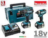 new £299.97 MAKITA DHP482 COMBI Drill DTD152 IMPACT Driver 18V SET DLX2131TJ 0088381899611