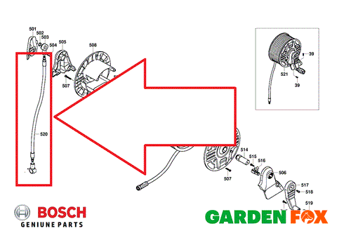 new £39.97 Genuine Bosch GHP5-75X Pressure SUB HOSE ( short ) F016L73381 835