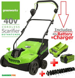 SALE PRICE £299.97 GreenWORKS 40V Cordless Lawn Scarifier & Dethatcher 6952909092355+687732 with Battery LA **** PAYPAL payments ONLY online **** for ALL CARD PAYMENTS call our sales team free on 0800 731 7008 to pay via VISA MASTERCARD AMEX  ****