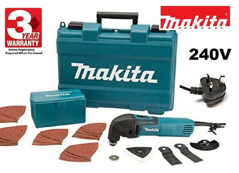 new £236.97 MAKITA TM3000CX3 Mains Electric MULTI TOOL 240V - TM3000CX3 0088381632249