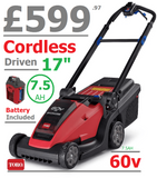SALE PRICE - £599.97 - TORO *CLICK & COLLECT or visit & purchase in store* new TORO 43cm MAX 60V Cordless Driven (VariSpeed) MOWER 60V 7.5AH Code 21844 - CORDLESS LA ( Battery ) - Mower Cost New with Battery & Charger £599.97