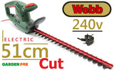 new £54.97 WEBB HT500 240v 500w Electric Hedgecutter 51cm Blade WEEHT500 5055661901703 HEC