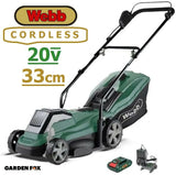 new £184.97 - WEBB 20v Cordless 33cm Lawnmower - WEV20LM33 - 5055661904230