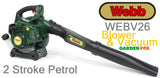 new £219.97 WEBB WEBV26 2 Stroke PETROL Vacuum & Blower WEBV26 5060012809720 LV