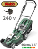 SALE PRICE - £150.17 - WEBB Mains 240V Corded Electric Lawnmower 16" 40cm WEER40 5055661901093 LA