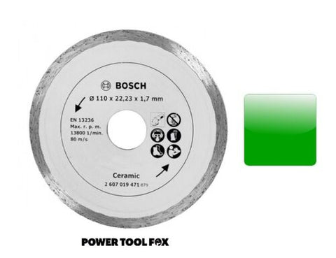 new £15.97 BOSCH 110mm DIAMOND BLADE Ceramic/Tiles 2607019471 3165140415897