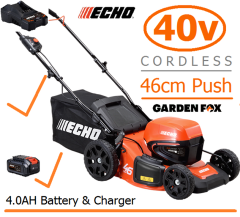 ECHO DLM-310/46P 40V 4.0AH Cordless 46cm Push Lawnmower 4934110780056+87+94 LA