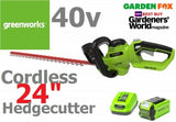 SALE best PRICE £189.99 Greenworks 40V 61cm (24”) Cordless Hedgetrimmer GWG40HT61K2 6952909019703 HEC