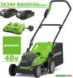 SALE best PRICE £295.97 GreenWORKS 48V Cordless Battery Lawnmower 36cm G24X2LM36K2X 6952909062426 LA