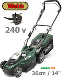 SALE best PRICE - £139.97 Webb Mains 240V Corded Electric Lawnmower 14" 36cm WEER36 5055661901086 LA **** PAYPAL & AMEX payments ONLY online or call free on 0800 731 7008 to pay via VISA MASTERCARD ****